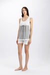 PIGIAMA DONNA SPALLA LARGA IN COTONE E VISCOSA - Fida Lingerie